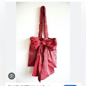 Rujata Sheth Tinsel Bag Red Bow Bag NWT